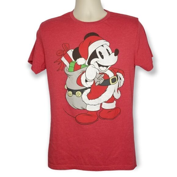 Disney Santa Mickey Mouse‎ Christmas Holiday Graphic T-Shirt M 38/40 - Picture 1 of 7